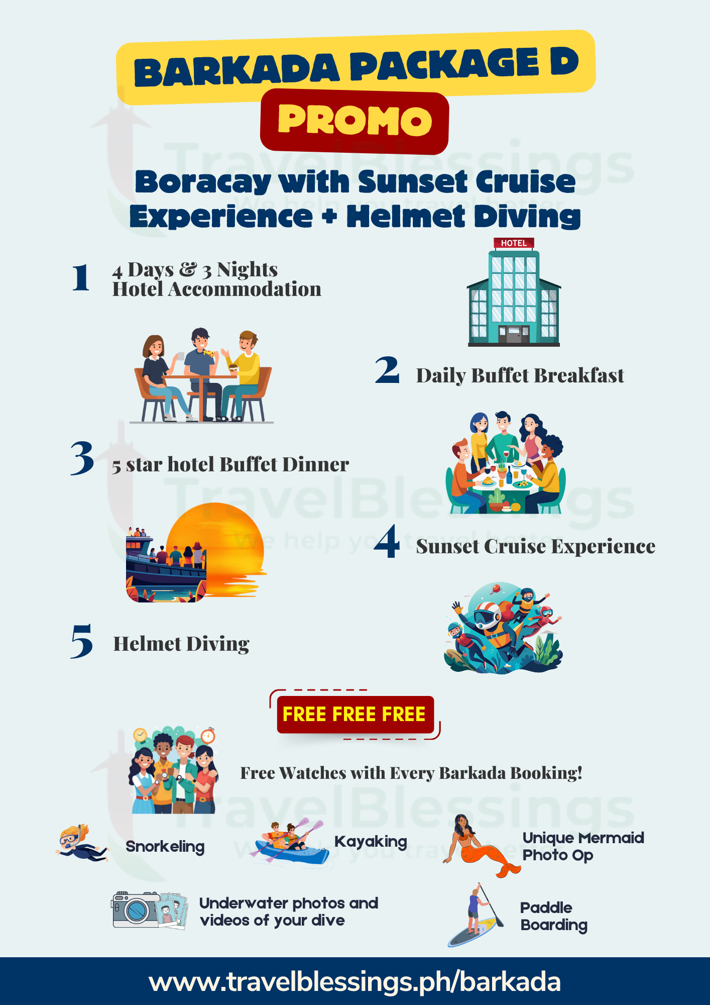 Boracay with Sunset Cruise Experience + Helmet Diving